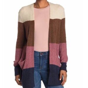 NWT Madewell Size XS Colorblock Open Cardigan Merino Alpaca Wool Blend Very Soft